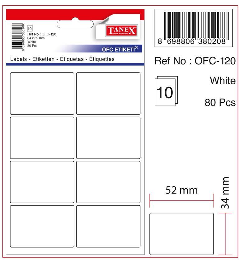Tanex Ofc-120 Beyaz Ofis Etiketi