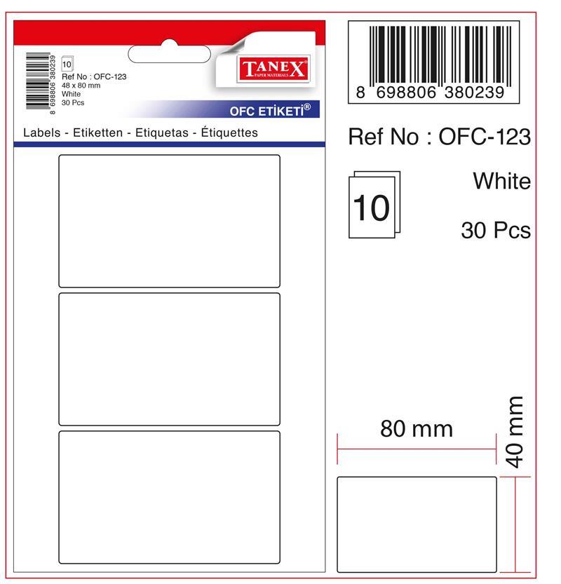 Tanex Ofc-123 Beyaz Ofis Etiketi