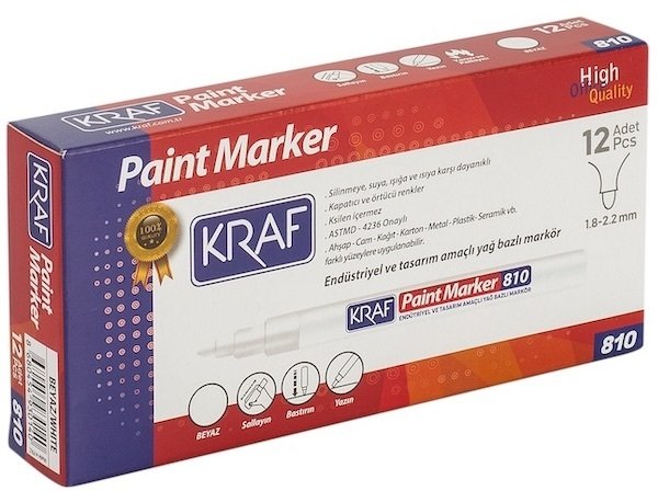 Kraf Paint Markör Kalem 810 Beyaz