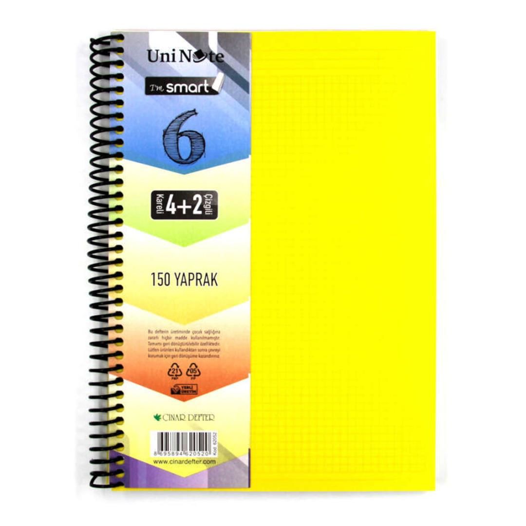 Çınar A4 150 Yaprak Spiralli Ayraçlı Defter 4 Kar.+ 2 Çiz.