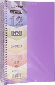 Çınar I'm Smart A4 300 Yaprak Spiralli Ayraçlı Defter 9 Kare+3 Çizgili