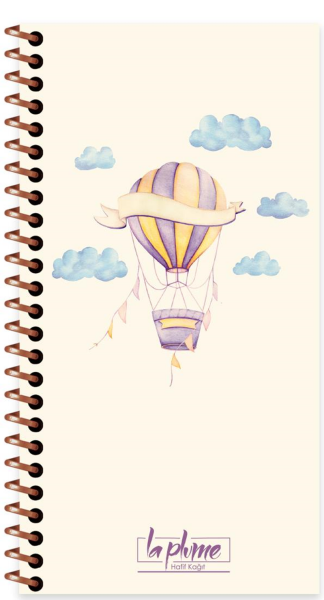 Keskin 10x19 80 Yp.Düz Spr.Sert Kapak La Plume Ballons Defter Mor 417997