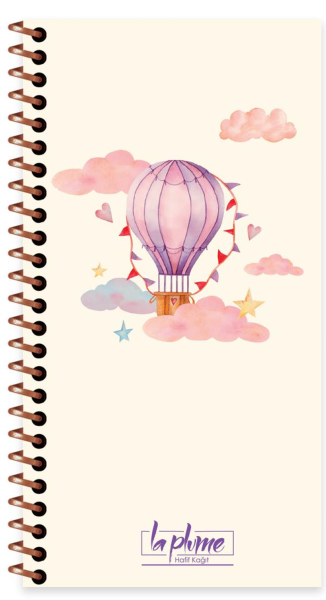 Keskin 10x19 80 Yp.Düz Spr.Sert Kapak La Plume Ballons Defter Pembe 417998