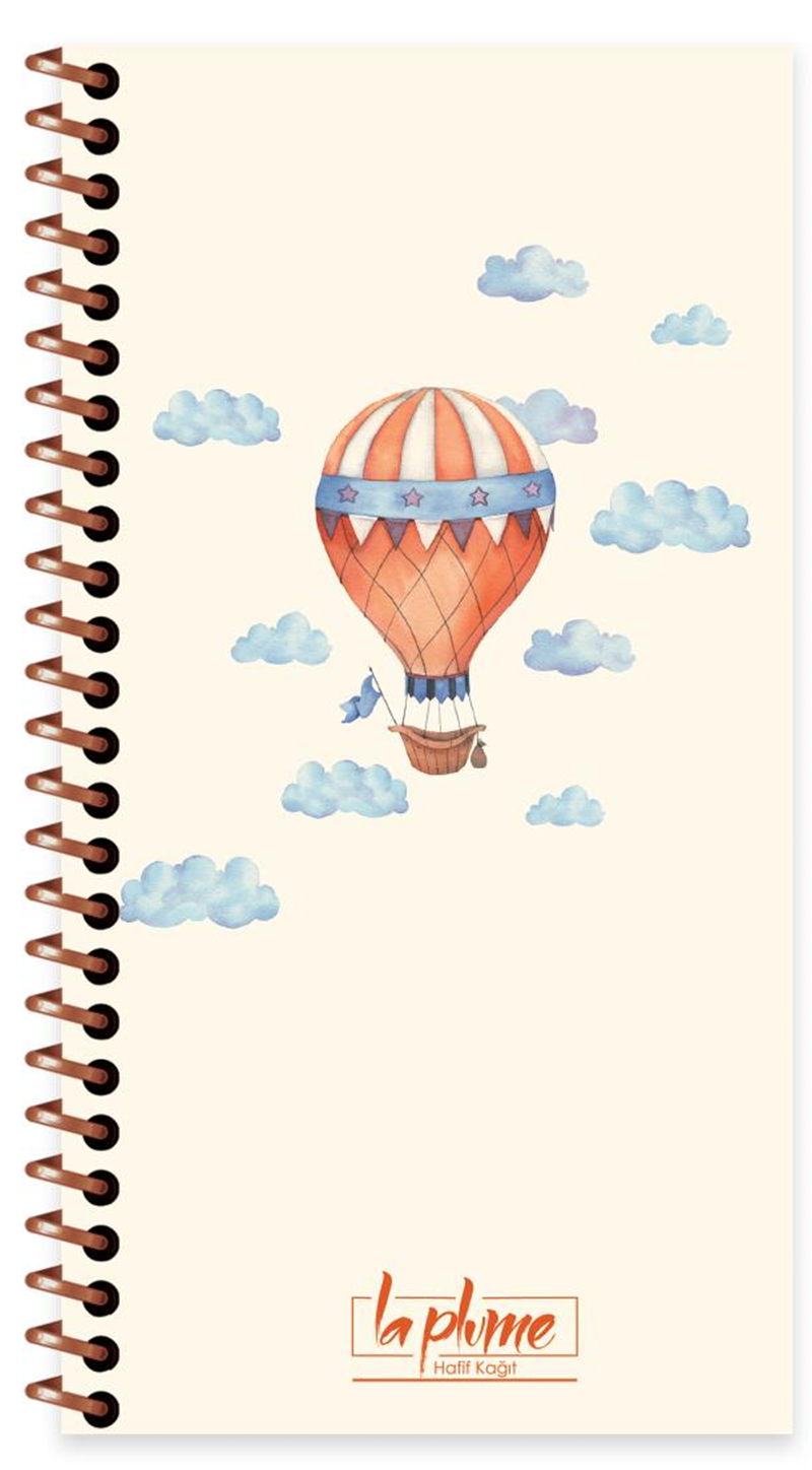 Keskin 10x19 80 Yp.Düz Spr.Sert Kapak La Plume Ballons Defter Turuncu 417999