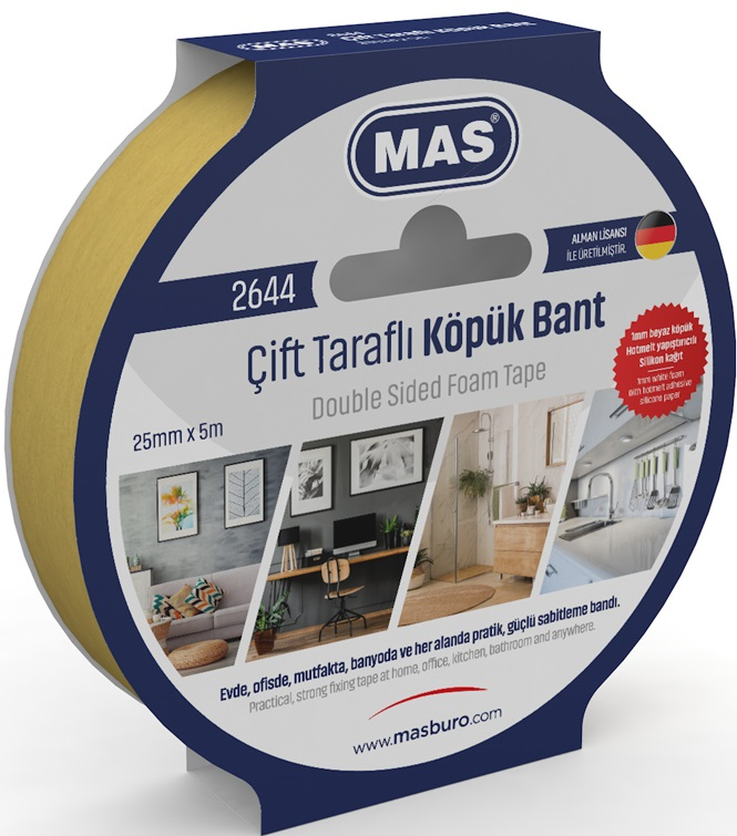 Mas Çift Taraflı Köpük Bant 25mm X 5m 2644