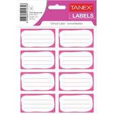 Tanex Okul Etiketi Bordürlü Pembe Çift Sıra 5li Poşet