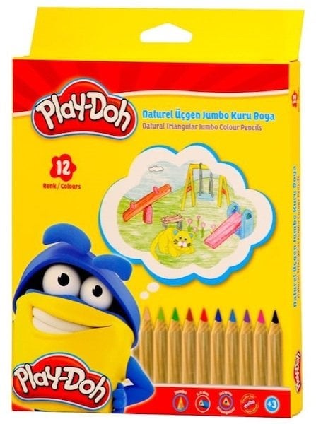 Play-Doh Kuru Boya12 Renk Naturel Jumbo PLAY-KU009