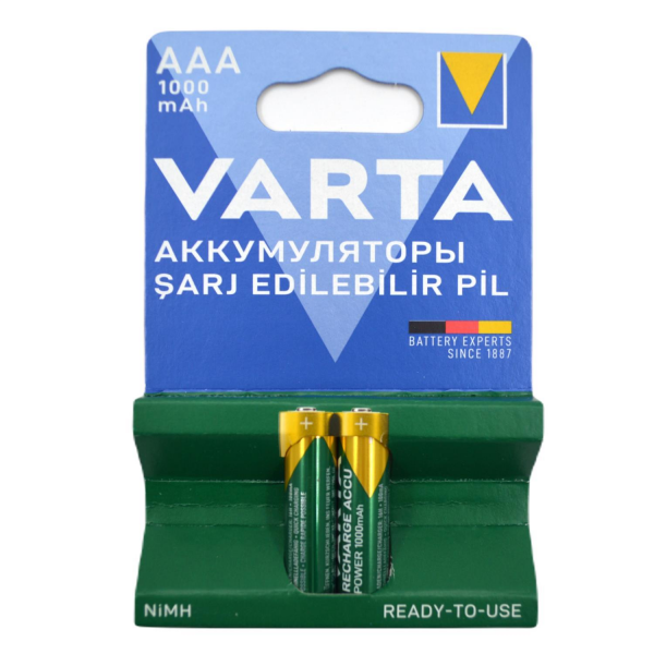 Varta 1000 mAh Şarjlı AAA İnce Kalem Pil 2li