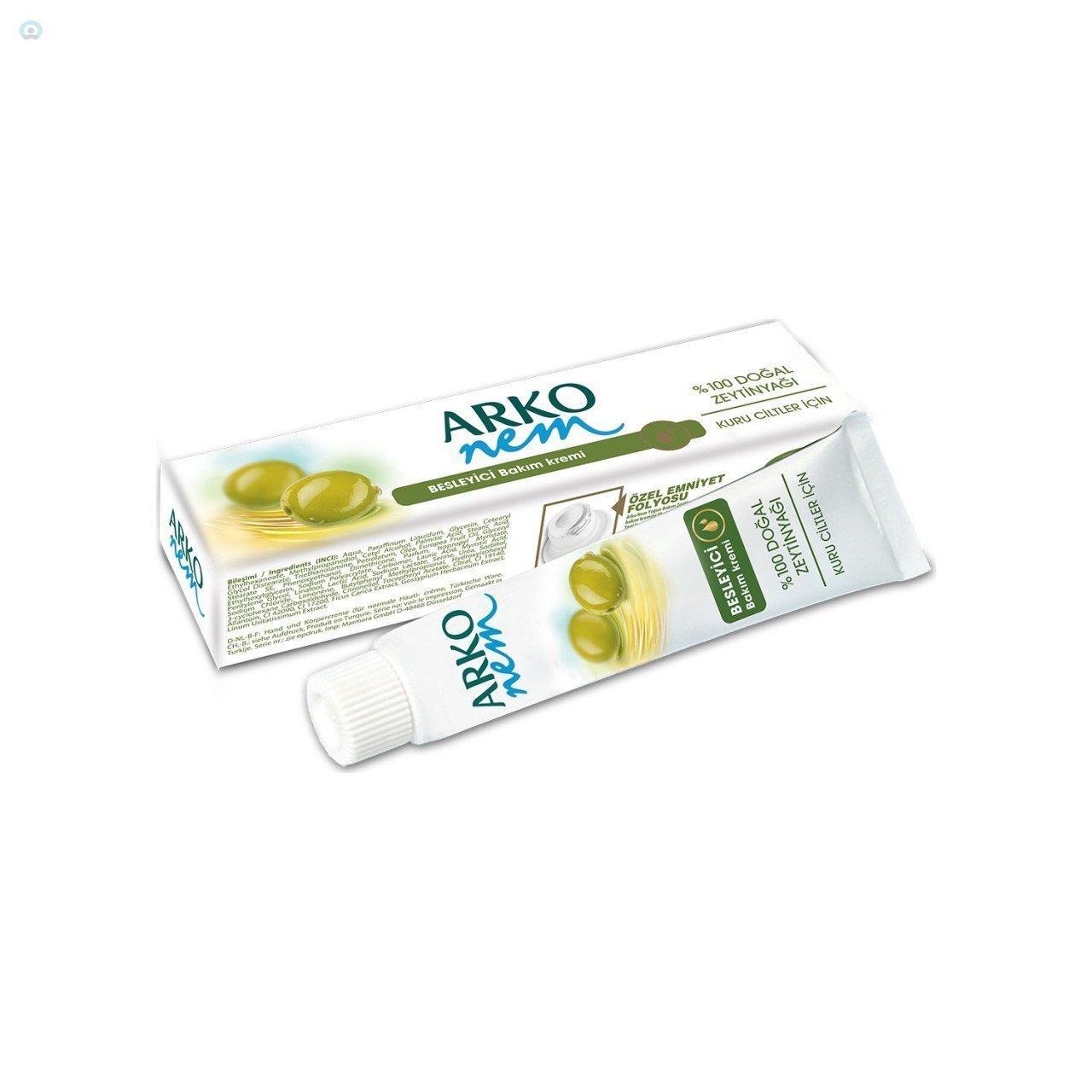 Arko Nem Besleyici Bakım Kremi %100 Doğal Zeytinyağı Kuru Ciltler İçin 20Ml
