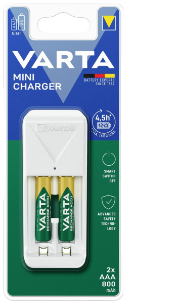 Varta 57656 Mini Şarj Aleti 2x800 mAh AAA İnce Kalem Pil Hediyeli