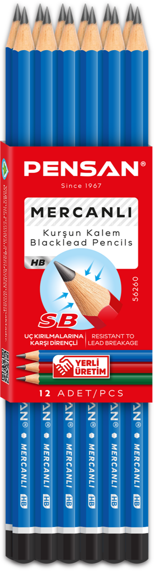 Pensan Mercanlı Kurşun Kalem 12 li