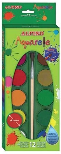 Alpino Suluboya 12 Renk Fırçalı AQ-01