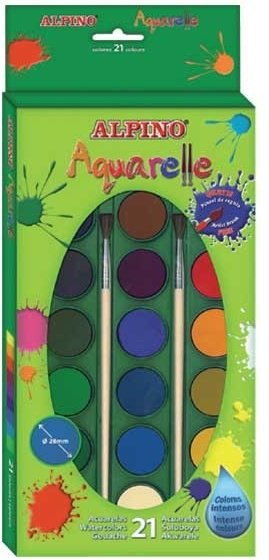 Alpıno Suluboya 21 Renk Fırçalı Aq-02
