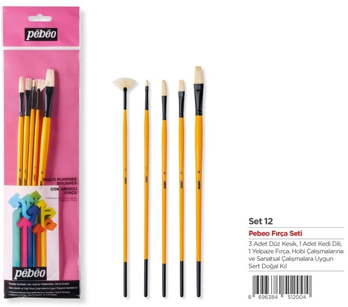 Pebeo Fırça Seti Yağlı Boya 5 Li Set-12