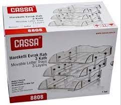 Cassa 8808 Hareketli Evrak Rafı 3 Katlı Şeffaf