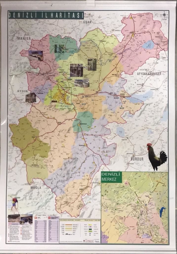 Mep Denizli İl Haritası Periyodik Cetvel 50x70