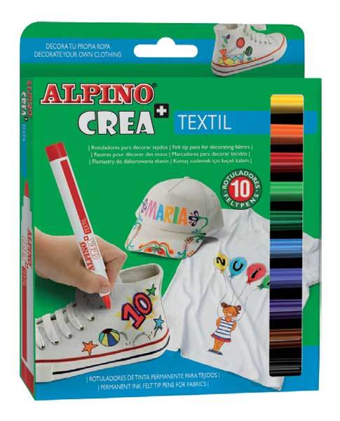 Alpıno Keçeli Kalem Crea Tekstil 10 Renk Ar-132