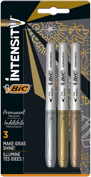 Bic İntensity Permanent Markör Kalem Altın Gümüş Bronz 3lü Blister 944033