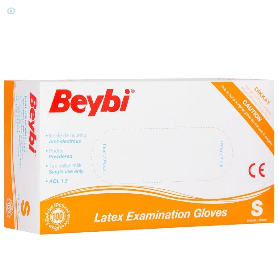 Beybi Lateks Beyaz Muayene Eldiveni Small
