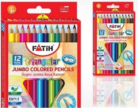 Fatih Kuruboya Jumbo 12 Renk Tam Boy Üçgen 33490