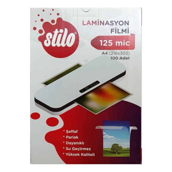 Stilo Laminasyon Filmi A4 125 Micron 100lü