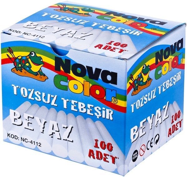 Nova Color Tebeşir 100 Lü Beyaz Tozsuz Nc-4112