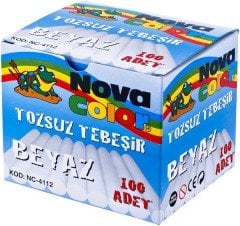 Nova Color Tebeşir 100 Lü Beyaz Tozsuz Nc-4112