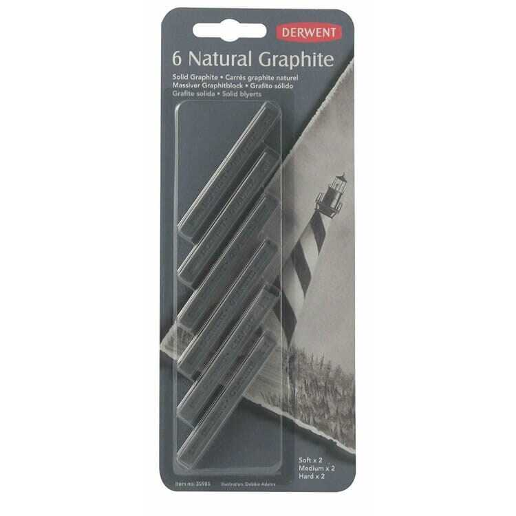 Derwent Natural Graphite Grafit 6 Sticks Blister