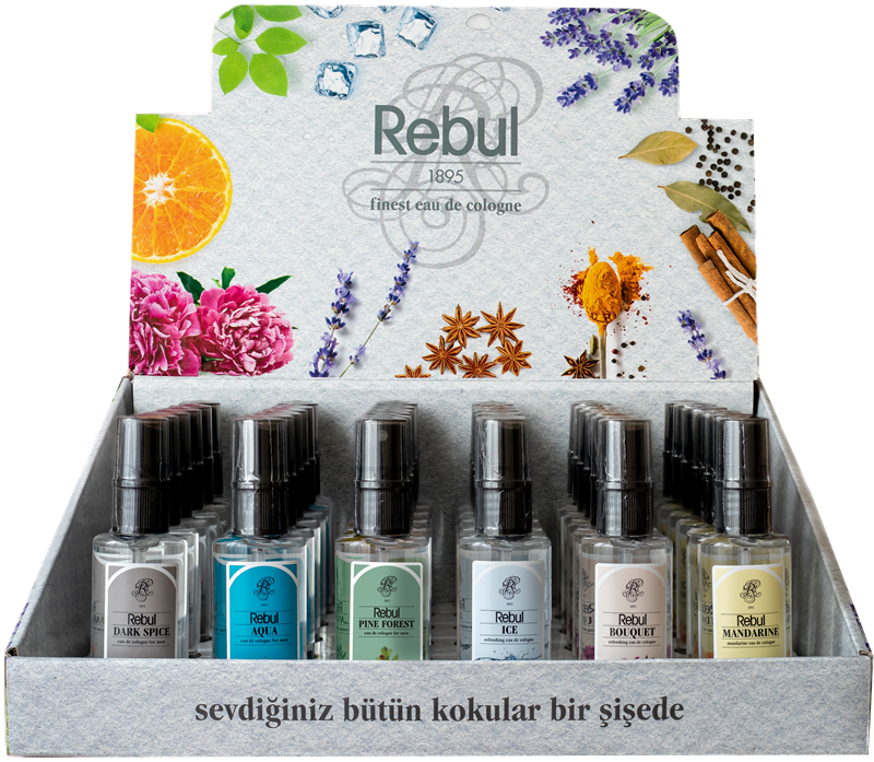 Rebul Kolonya 50ml. Spreyli 36lı Stand TM02630