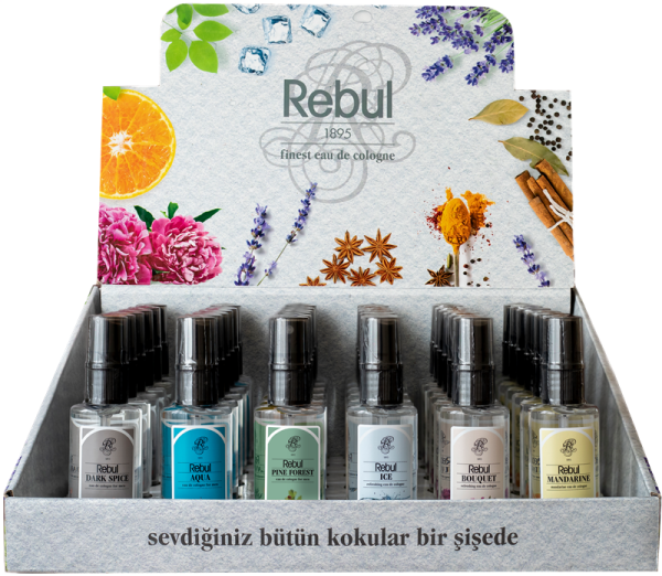 Rebul Kolonya 50ml. Spreyli 36lı Stand TM02630