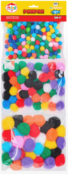 Mileo Ponpon Standart Renkler 1-2-3 cm Mix 1777
