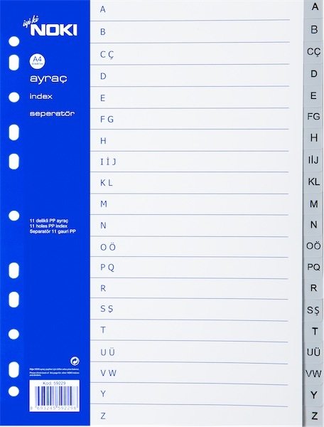 Noki Seperatör A-Z Türkçe Harf 59229