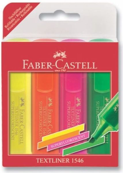 Faber Castell Fosforlu Kalem Şeffaf 1546 4 Lü 154604