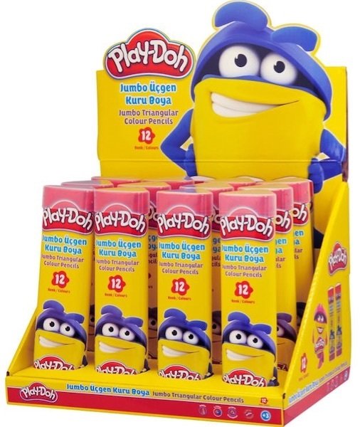 Play-Doh Kuruboya Jumbo Üçgen Tüp 12 Renk Ku006