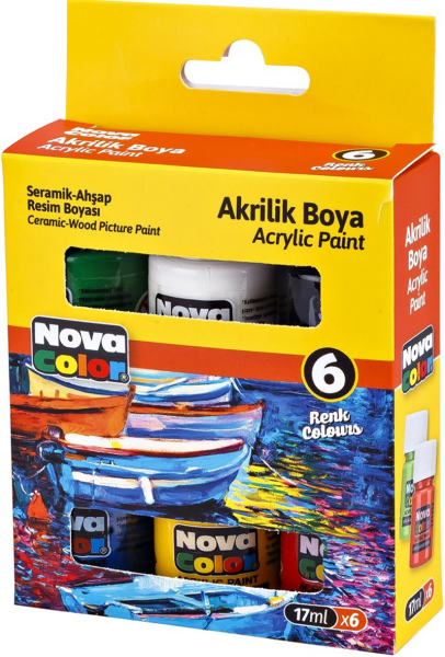 Nova Color Akrilik Boya Şişe 6lı 17ml Nc-2006