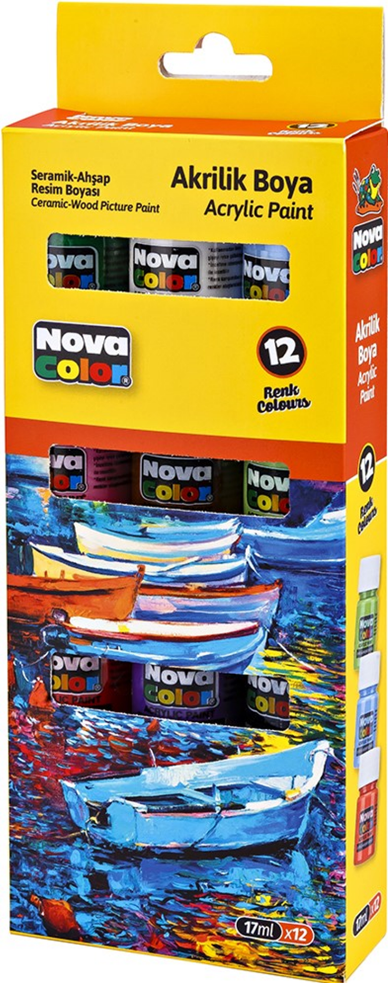 Nova Color Akrilik Boya Şişe 12li 17ml NC-2008