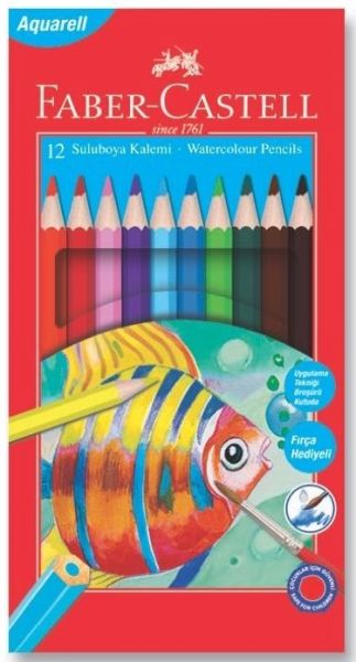 Faber Castell Kuru Sulu Boya Aquarel KartonKutu 12Li 110622