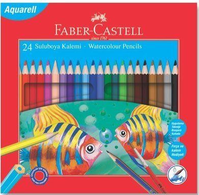 Faber Castell Kuru Sulu Boya Aquarel Karton Kutu 24Lü