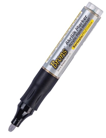 Brons Akrilik Marker Kalem Gümüş Br-4021