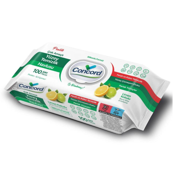 Concord Limon Kokulu Yüzey Temizlik Havlusu 100'lü