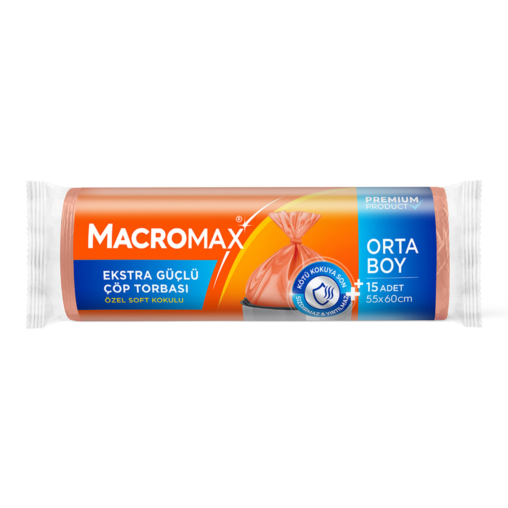Macromax Extra Güçlü Orta Boy Çöp Poşeti 15'li