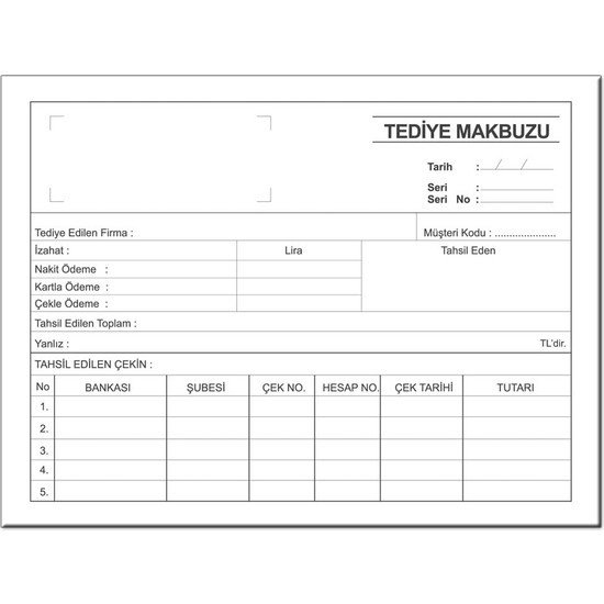 Folix Tediye Makbuzu Otokopili 135Mmx190Mm