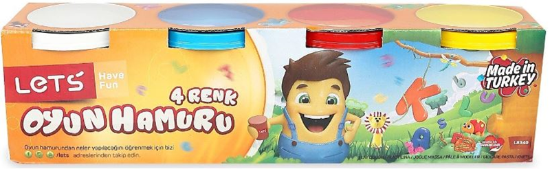 Lets Oyun Hamuru 4 Renk Normal Renkler 460gr L8440