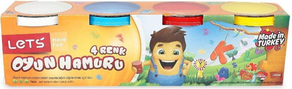 Lets Oyun Hamuru 4 Renk Normal Renkler 460gr L8440