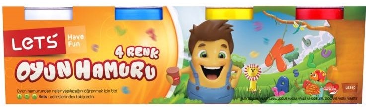 Lets Oyun Hamuru 4 Renk Normal Renkler L8340