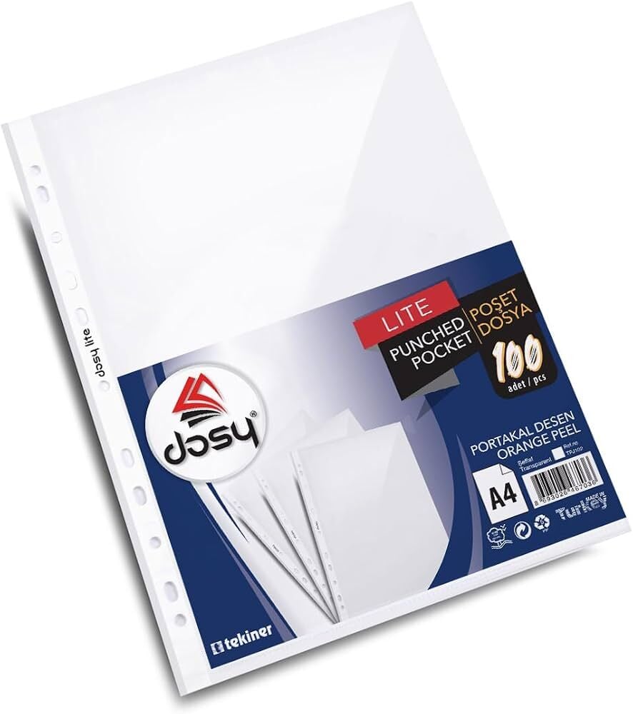 Dosy Lite PP Poşet Dosya A4 Portakal Desen 100lü