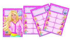 Gıpta Okul Etiketi Barbie Ders Programlı 16x24 3 Yaprak 5460