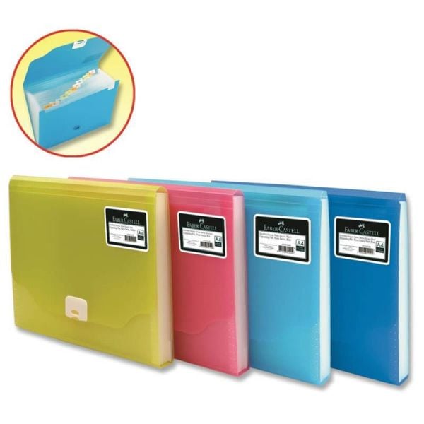 Faber Castell Körüklü Dosya Neon Renkler Koyu Mavi 392300