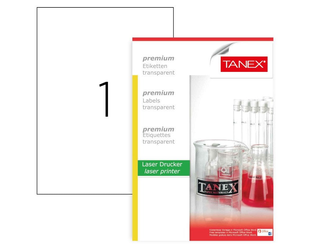 Tanex Lazer Etiket Şeffaf Tw-2000 210x297