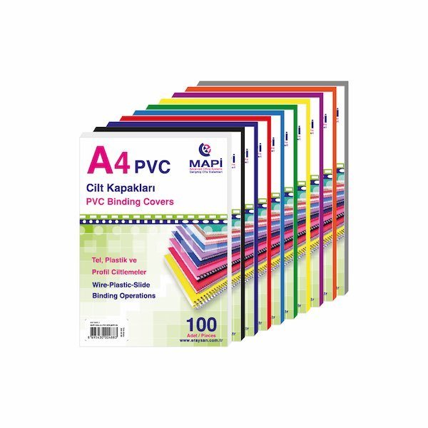 Mapi Cilt Kapağı A4 Pvc 160 Mic.Beyaz 100Lü 2040200